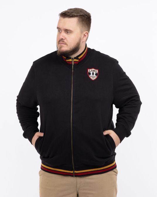 Sweat zippé Lomu grande taille noir