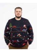 Pull de Noël grande taille bleu marine