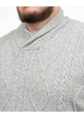 Pull aran grande taille gris clair