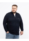 Gilet zippé jeu de mailles grande taille bleu marine