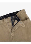 Pantalon chino grande taille en velours beige