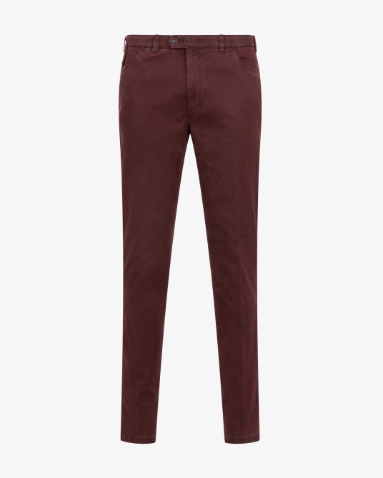 Pantalon chino armuré grande taille bordeaux