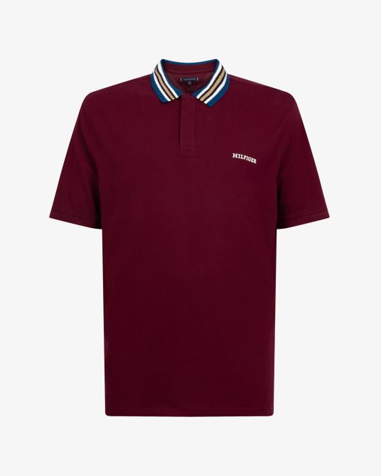 Polo piqué grande taille bordeaux