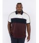 Polo piqué color block grande taille bordeaux