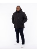 Blouson à capuche amovible grande taille noir