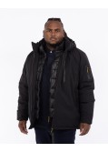 Blouson à capuche amovible grande taille noir