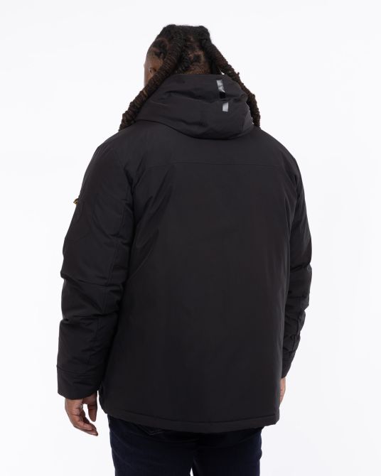 Blouson à capuche amovible grande taille noir