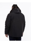 Blouson à capuche amovible grande taille noir