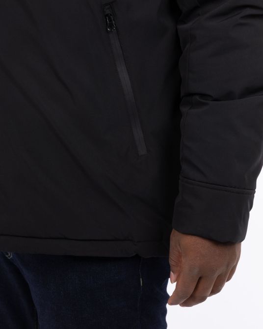 Blouson à capuche amovible grande taille noir