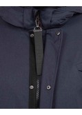 Parka longue à capuche amovible grande taille bleu marine