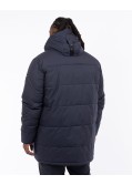 Parka longue à capuche amovible grande taille bleu marine