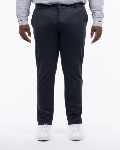 Pantalon à taille élastique grande taille bleu marine