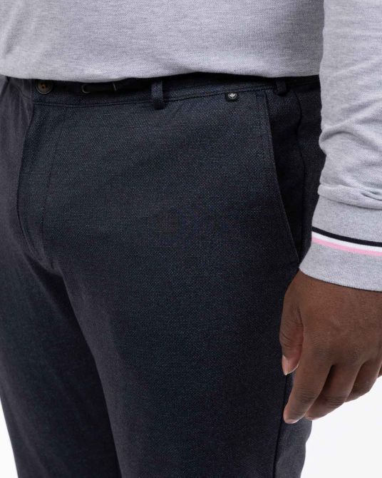 Pantalon à taille élastique grande taille bleu marine