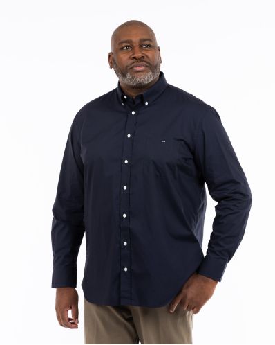 Chemise avec coudières grande taille bleu marine