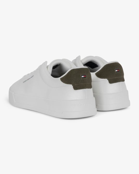 Sneakers Court grainé grande taille blanc