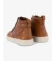 Sneakers en cuir montantes grande taille cognac