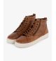 Sneakers en cuir montantes grande taille cognac