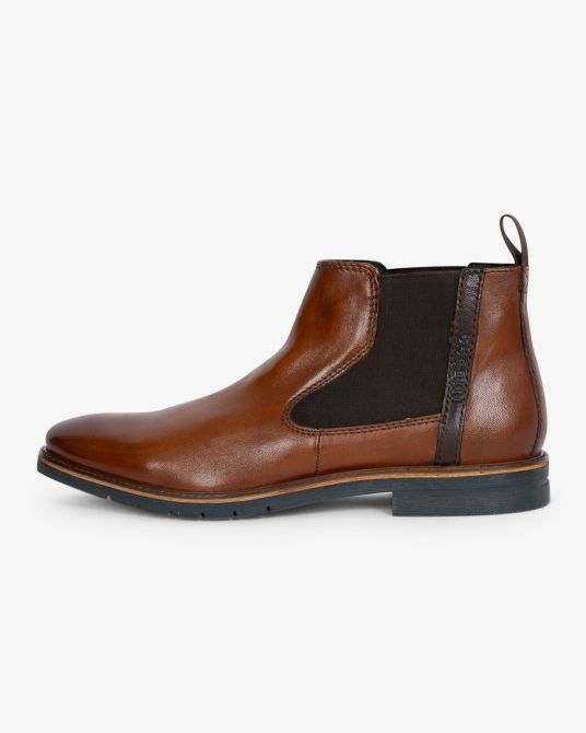 Bottines chelsea grande taille spéciales pieds larges cognac