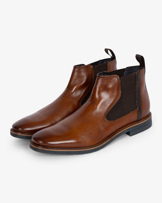 Bottines chelsea grande taille spéciales pieds larges cognac