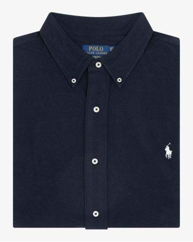 Chemise en maille piqué pour homme grand bleu marine