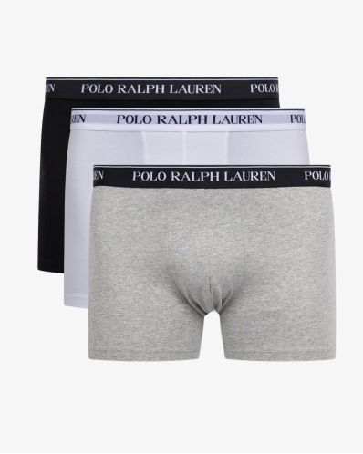 Pack de 3 boxers courts grande taille noir, blanc et gris