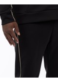 Pantalon à galon grande taille noir