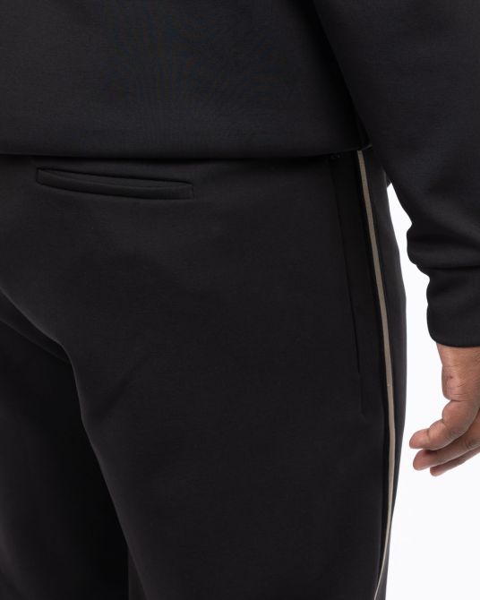 Pantalon à galon grande taille noir