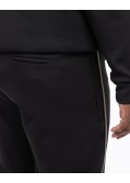 Pantalon à galon grande taille noir