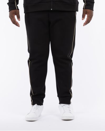 Pantalon à galon grande taille noir