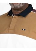 Polo manches longues jersey color block grande taille marron