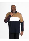 Polo manches longues jersey color block grande taille marron