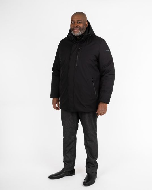 Parka avec plastron grande taille noir