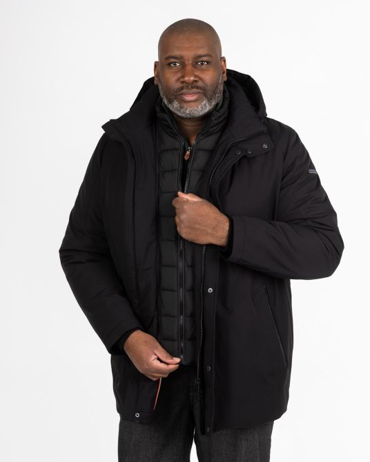 Parka avec plastron grande taille noir