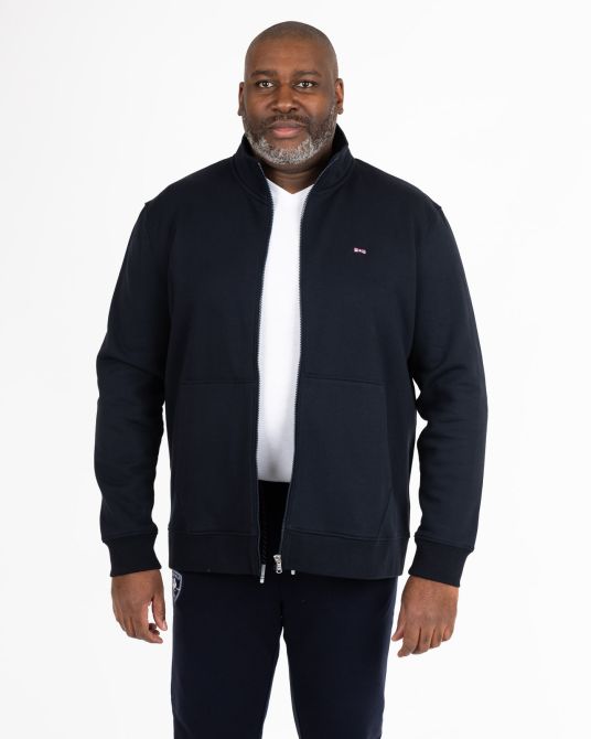 Haut de survêtement zippé grande taille bleu marine