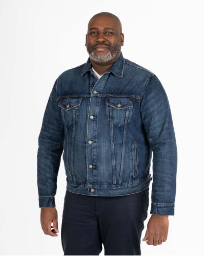 Veste en jean pour homme grand bleu