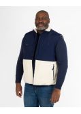 Veste sherpa sans manches grande taille bimatière beige