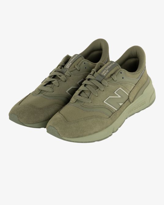 Sneakers 997R suede grande taille vert kaki