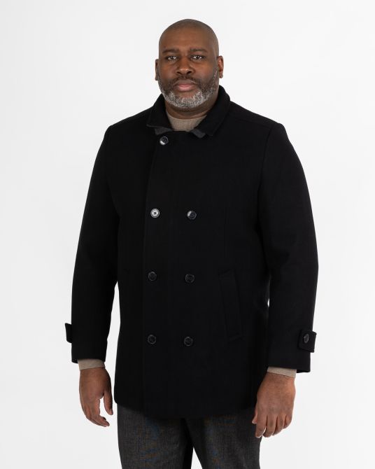 Manteau caban grande taille noir