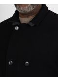 Manteau caban pour homme grand noir