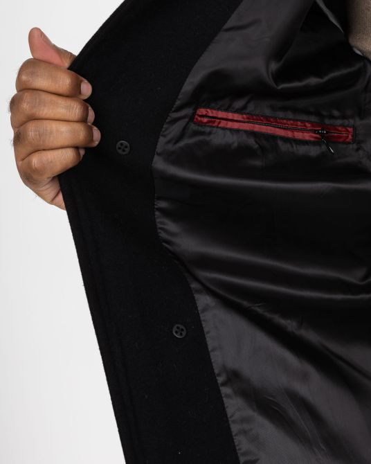 Manteau caban pour homme grand noir