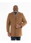 Manteau avec plastron amovible grande taille camel