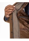 Manteau avec plastron amovible grande taille camel