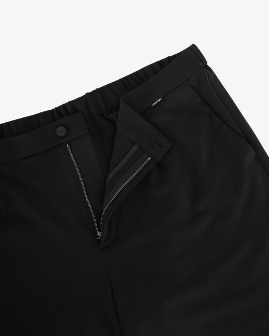 Pantalon à taille élastique grande taille noir