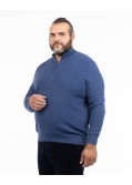 Pull armuré grande taille bleu