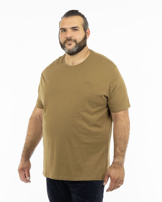 T-shirt uni grande taille camel