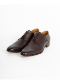 Chaussures derby en cuir homme grande taille marron