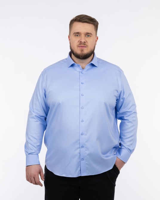 Chemise twill non iron grande taille bleu