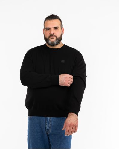 Pull en coton cachemire grande taille noir