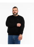 Pull en coton cachemire grande taille noir