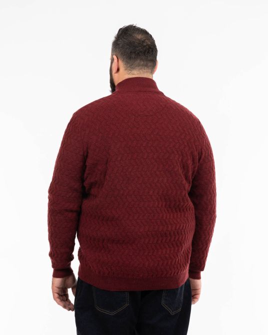 Pull en laine grande taille bordeaux